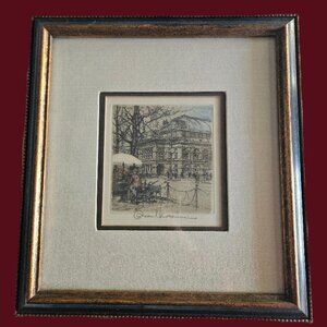 Original etching Vienna Opera House signed by Robert Kasimir rare find